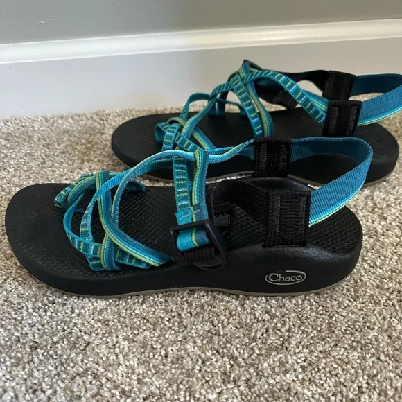 Chaco Teal and Black Sandals - Picture 3 of 7